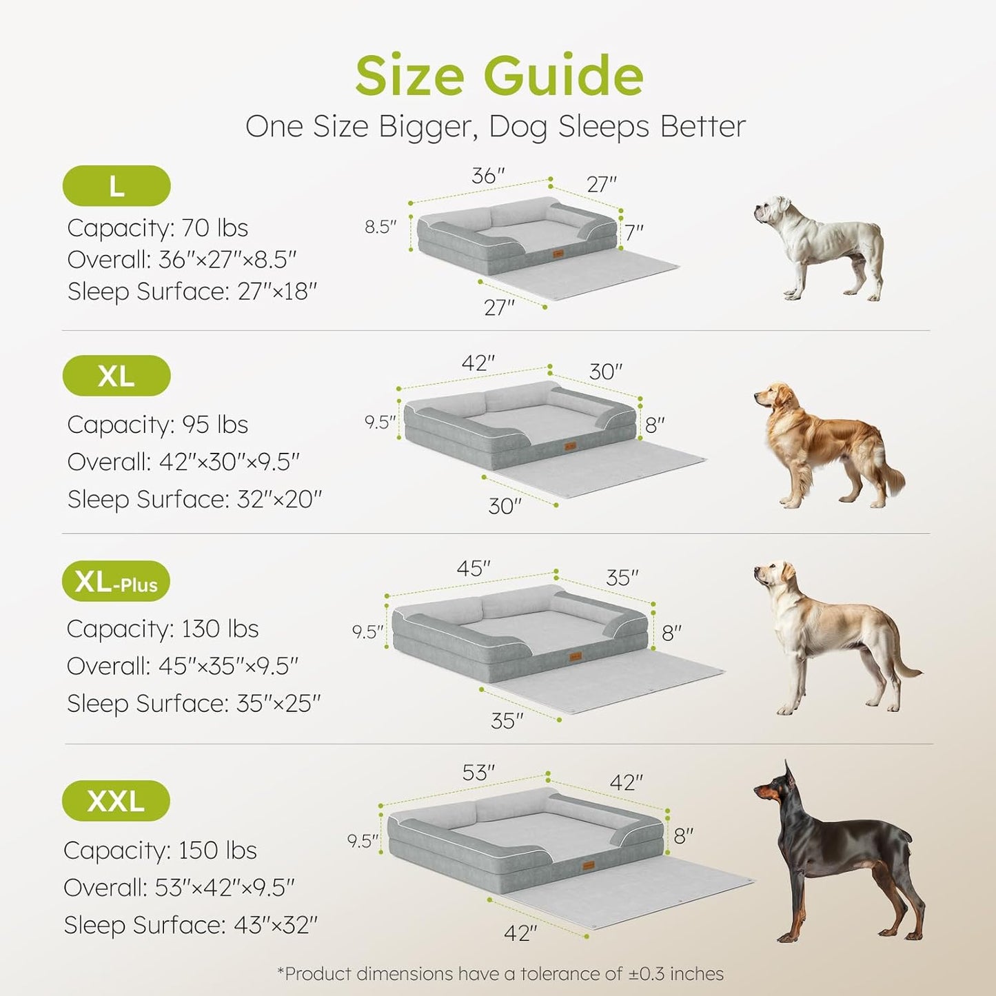 Dog Beds for Large Dogs, Orthopedic Pet Bed with Cooling Gel Memory Foam, Waterproof Large Dog Beds with Removable Washable Cover, 36" Pet Sofa Dutch Velvet with Blanket Bone Toy, Light Gray