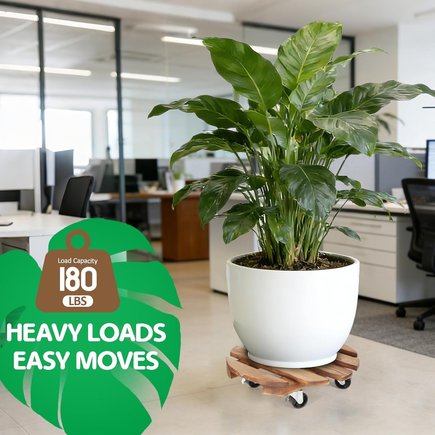 2 Pack Plant Stand with Wheels, Plant Caddies with 360° Lockable Smooth Sliding Wheels Durable Sturdy, Outdoor/Indoor Heavy Duty Rolling Plant Stand for Plant Pot,Flower Pot (12" Dark brown)