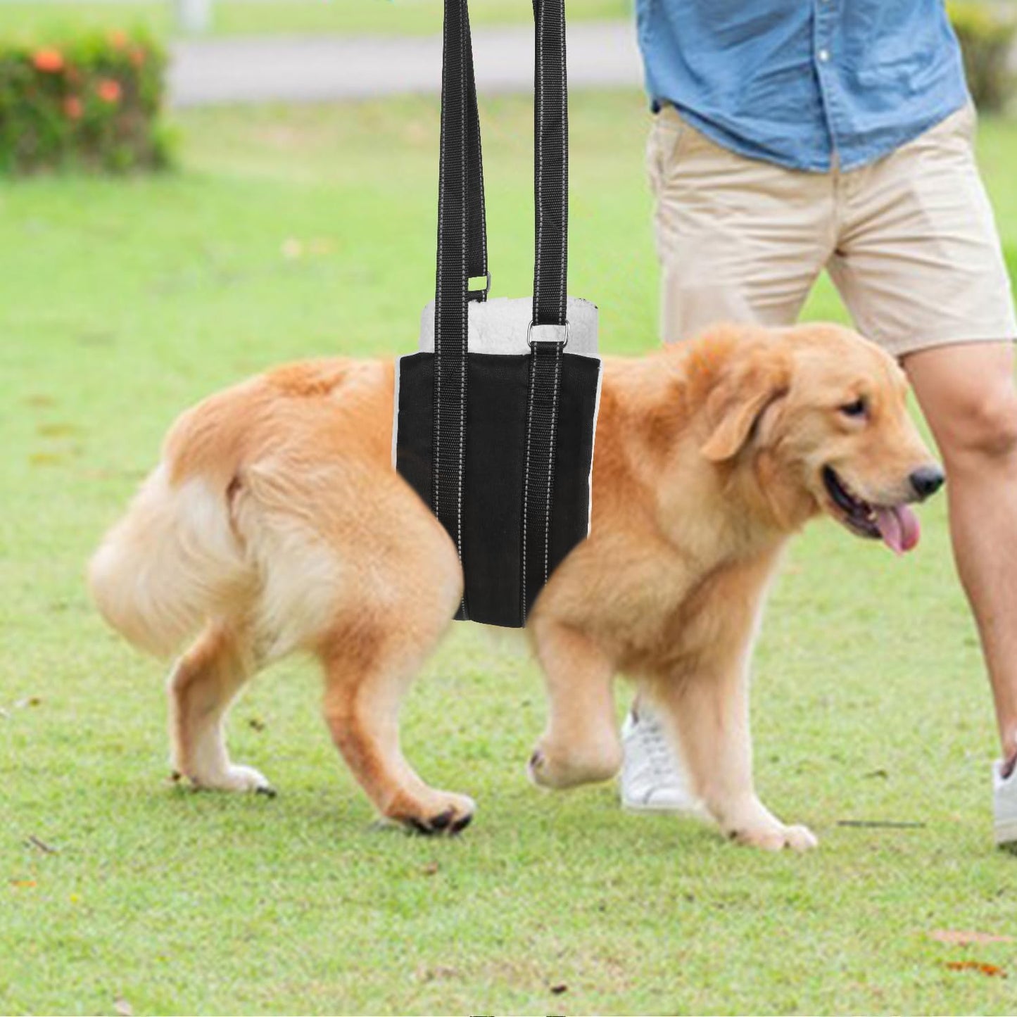 FEimaX Portable Dog Sling for Back Legs Adjustable Harness for Dogs Hind Leg Support Soft Lift Support and Rehab Harness for Weak Rear Legs Help Injured Disabled and After Surgery Dogs Small to Large