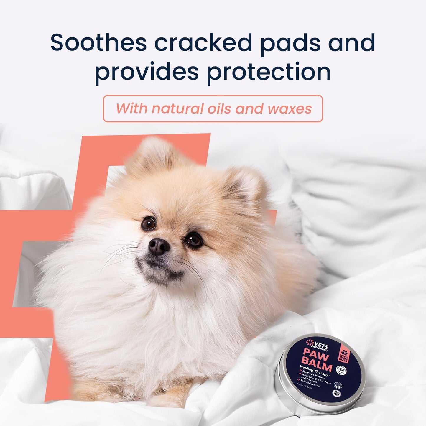 Vets Preferred Paw Balm Pad Protector for Dogs – Dog Paw Balm Soother – Heals, Repairs and Moisturizes Dry Noses and Paws – Ideal for Extreme Weather Season Conditions - 2 Oz