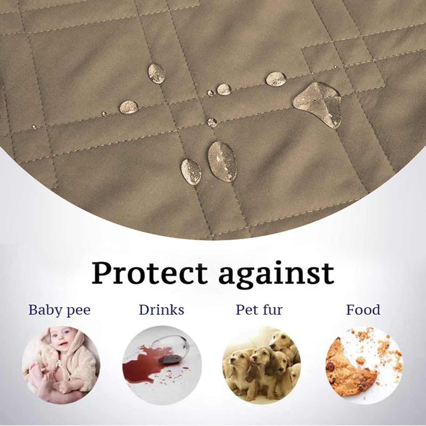 Waterproof Dog Bed Cover, Reversible Blanket Washable Pet Dog Pee Pad, Incontinence Underpads, Furniture Bed Couch Sofa Protector Cover Leak Proof for Dog Cat Kid, 82"x86" (Gray-Brown)
