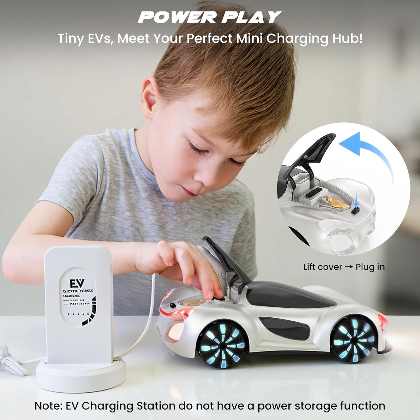 SIMREX Gesture Sensing Remote Control Car with Charging Dock - 360° Rotate Drift RC Stunt Car Toy, 40 Min Playtime, Dual Control, Spray Mist & LED Lights, Birthday Gift for Kids Boys Girls（White）