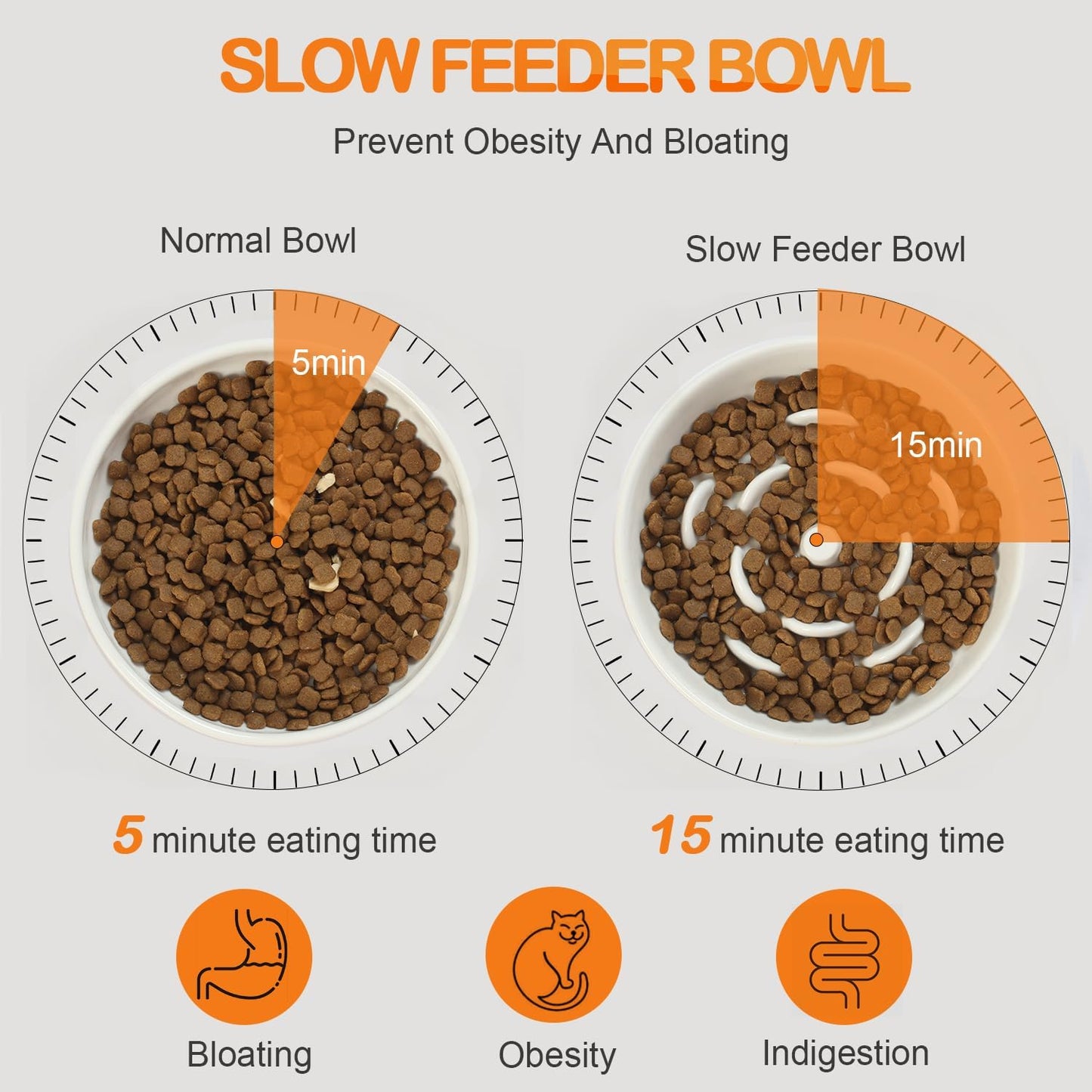 Raised Slow Feeder Cat Bowl, 5.9 Inch Wide Shallow Ceramic Elevated Glass Food Bowl Puzzle Feeders, Anti Vomit Cat Dish, Whisker Friendly Pet Plates Feeding Station for Indoor Cats, Kitten(2 Set)