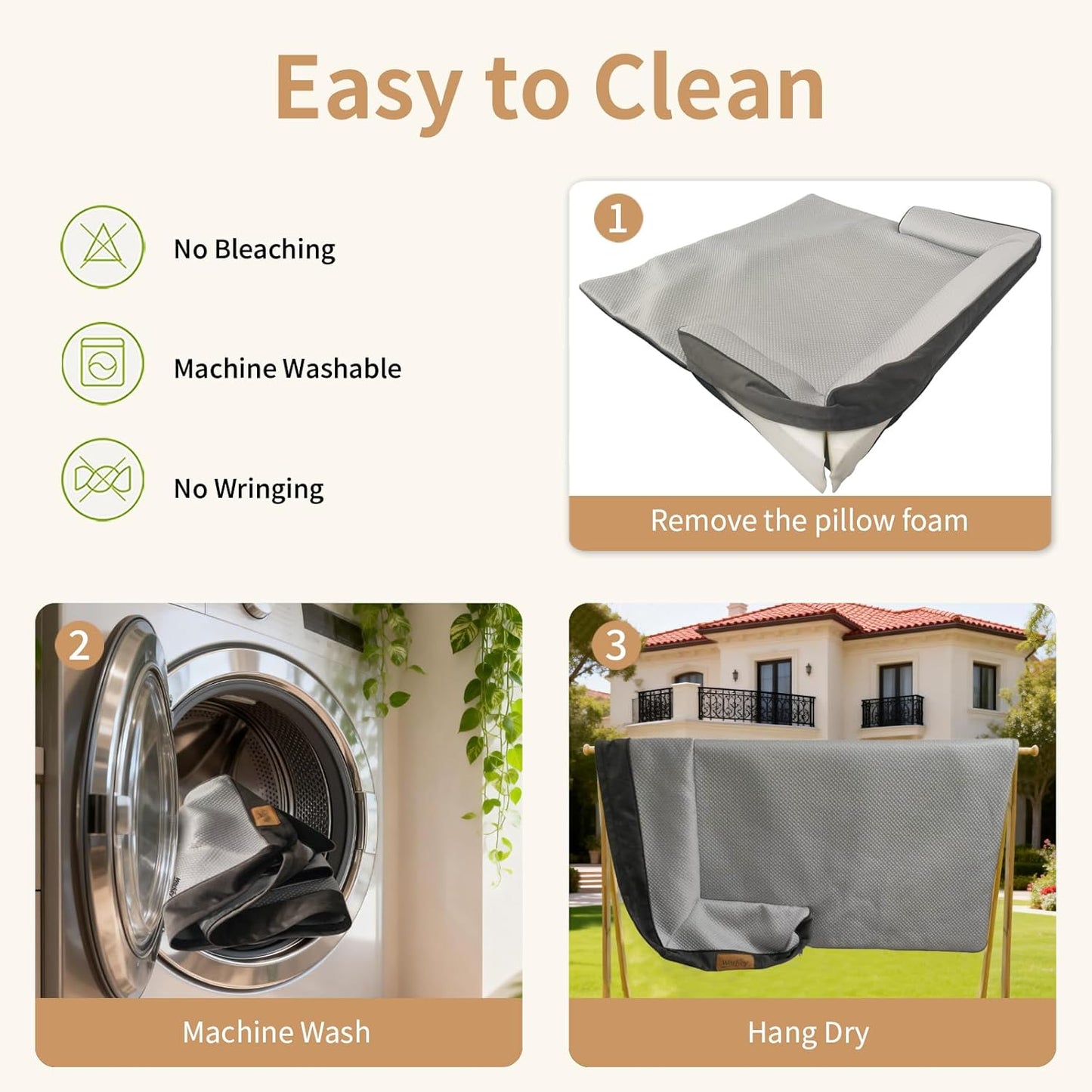 Large Dog Bed for Couch, Cooling Orthopedic Dog Bed, Removable Washable Cover, Waterproof Lining, Non-Slip Bottom, Dog Sofa Bed with Extended Mat, Size: 41"*37"*4.9"