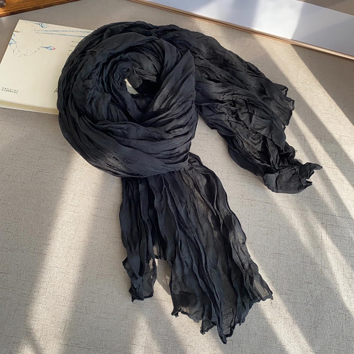 3 Packs Cotton Hemp Shawl Wrap Long Head Neck Scarf for Women and Men Lightweight Four Season Use