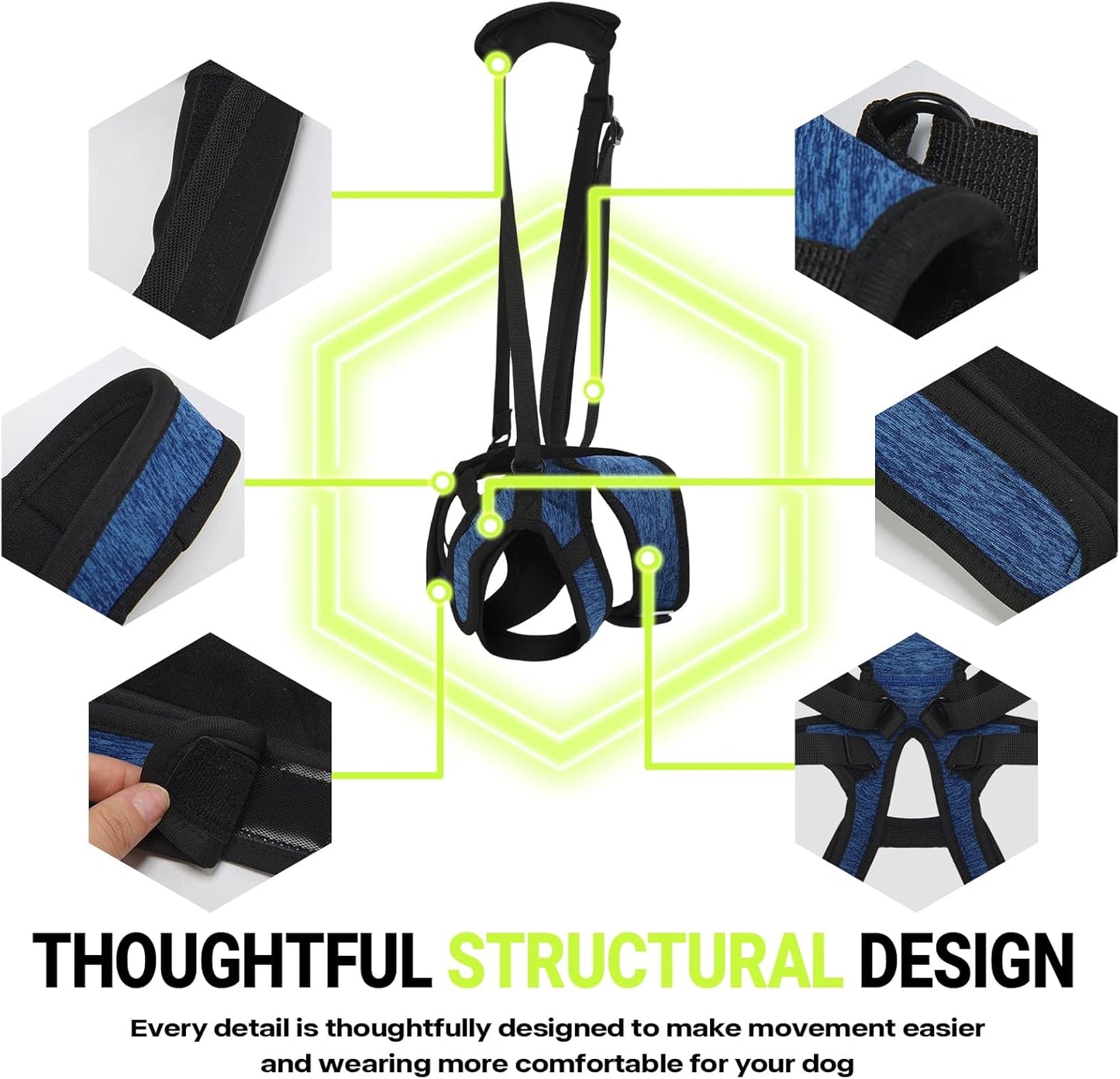 Dog Lift Harness – Adjustable Hind Leg Support Sling for Medium & Large Dogs, Soft Padded Mobility Aid for Senior, Injured & Arthritic Dogs