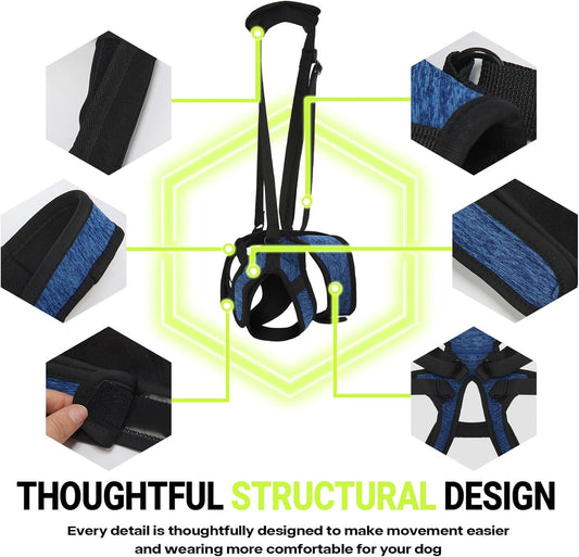 Dog Lift Harness – Adjustable Hind Leg Support Sling for Medium & Large Dogs, Soft Padded Mobility Aid for Senior, Injured & Arthritic Dogs