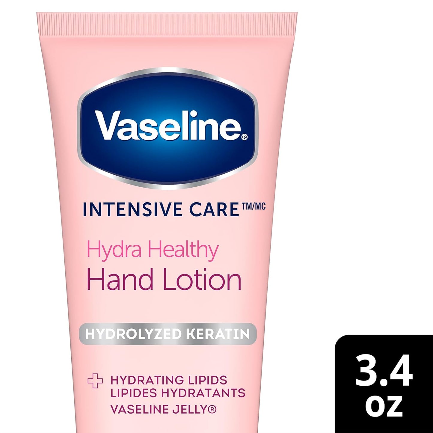 Vaseline Hand Cream 2-Pack – Healthy Hands Stronger Nails with Keratin, 10X Stronger Nails in 2 Weeks, 3.4 Oz Ea