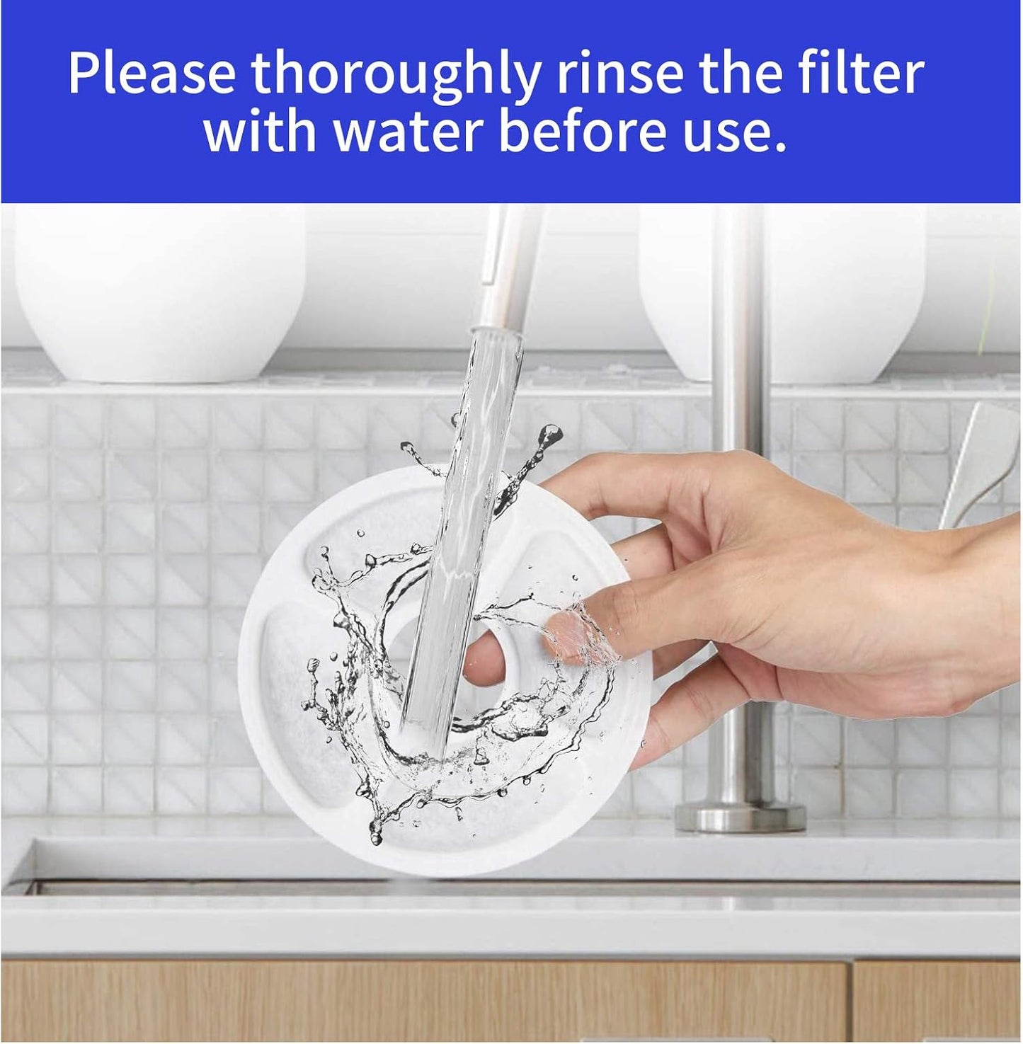 Replacement Filters for Pet Water Fountain - Activated carbon Filters for Cats and Dogs Automatic Water Dispenser (8 Pack)