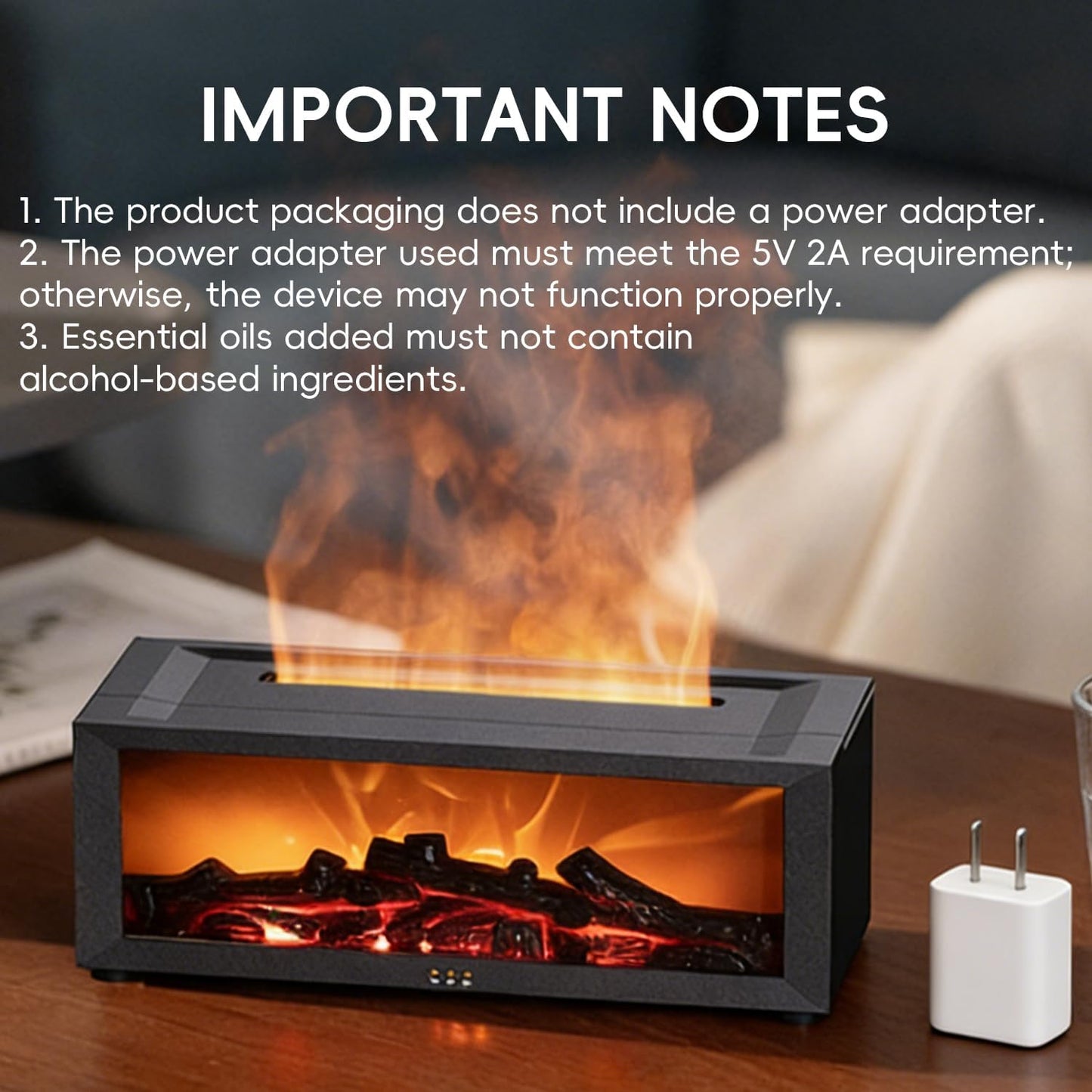Essential Oil Diffuser, 7 Colors Fireplace Flame Fire Oil Diffuser, 150ml Ultrasonic Aromatherapy Humidifier, Scent Diffuser with Remote Control & Timer for Home,Bedroom,Office,Yoga (Black)