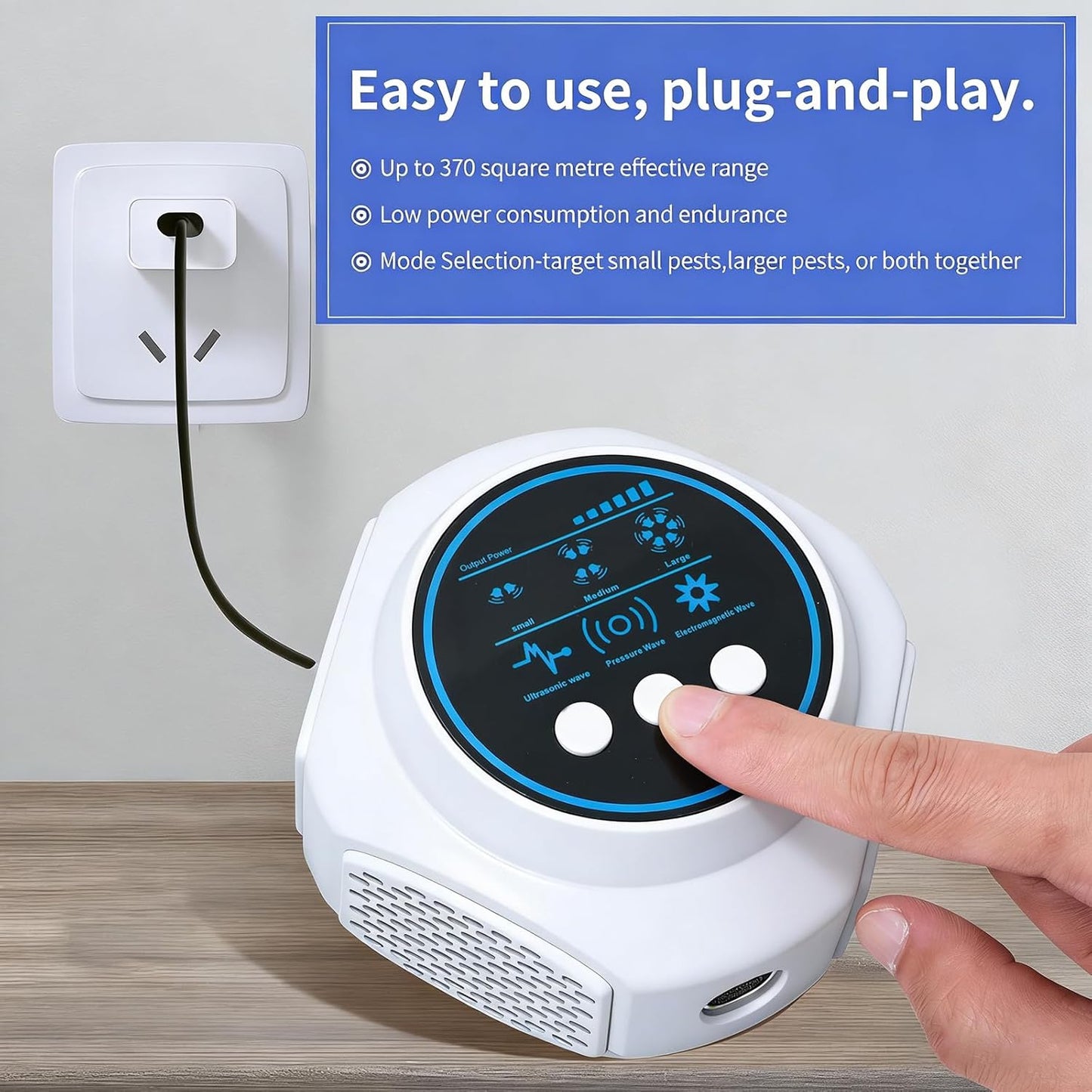 Ultrasonic Pest Repellent Plug in Indoor Mouse Traps for Home, Mouse Repellent Ultrasonic Device Rodent Repeller Ultrasonic Plug in Pest Control for Rat Mice Spider Squirrel Roach for Attic (1, White)