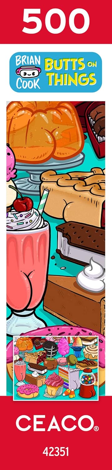Ceaco - Brian Cook - Butts on Things - Sweet Cheeks - 500 Piece Jigsaw Puzzle