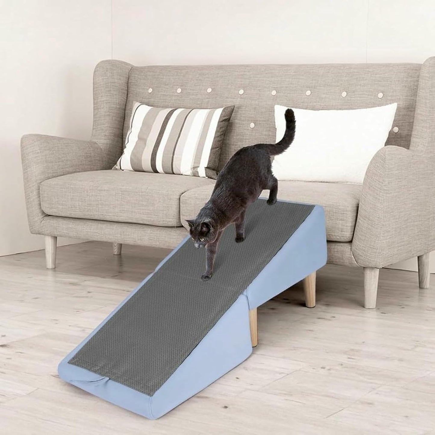 Dog Ramp Ottoman,Split Ottoman Dog Ramp,Upgraded Cat Scratcher,2-in-1 Convertible Wooden Home Step Stool,A Non-Slip Mat for Small Dogs and Cats