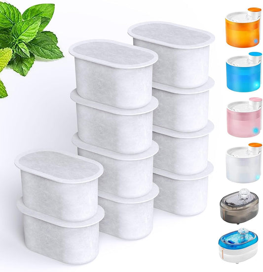 SAMANIJA10-Pack Cat Water Filters Replacement, Compatiable with WOPET W300&W300B&W500 67oz/2L and 3.5L Pet Water Fountain