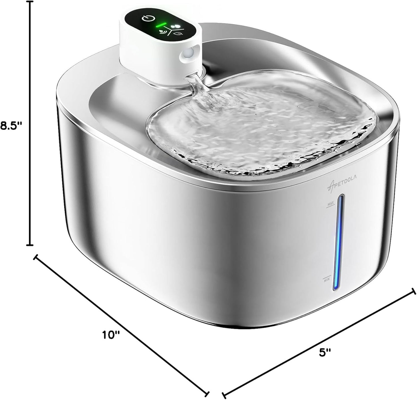 Wireless Cat Water Fountain Stainless Steel,135floz/4L Battery Operated Automatic Pet Fountain,Cordless Cat Water Dispenser Pet Drinking Water Fountain for Multicat Cats Dog Outdoor