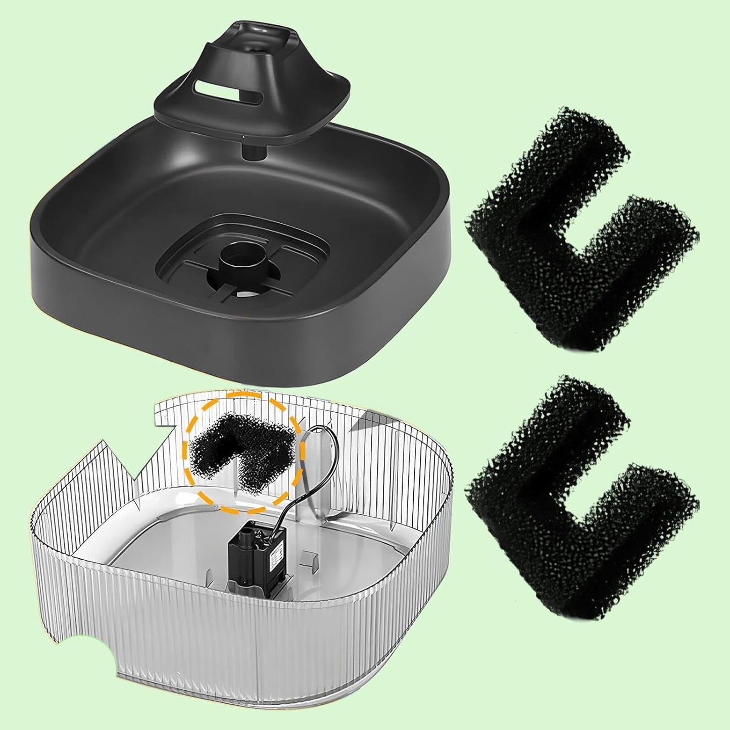 12-Pack Pet Fountain Filters Replacement, Pre-Filter Sponges for 135oz/4L and 118oz/3.5L Automatic Dog and Cat Water Fountain