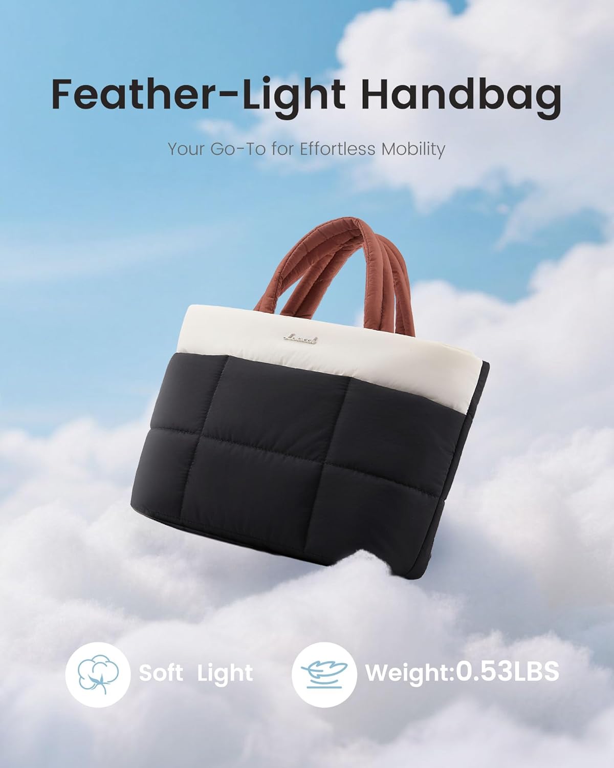 LOVEVOOK Small Tote Bags for Women, Puffer Purse and Handbags, Mini Crossbody Puffy Top Handle Shoulder Satchel Bag