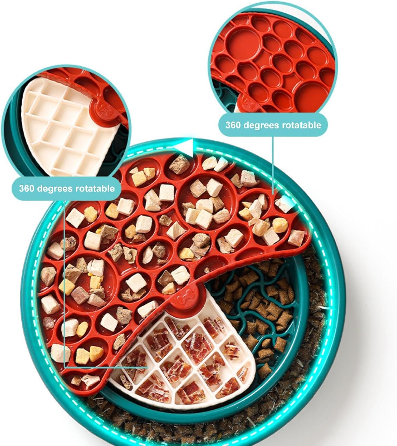 Dog Bowl Slow Feeder | 360 Degrees Rotating Food Enrichment Puzzle Mat,Dog Bowls Slow Feeder | for Puppy Pet Cat Breed Eating Feeding Licking Drinking