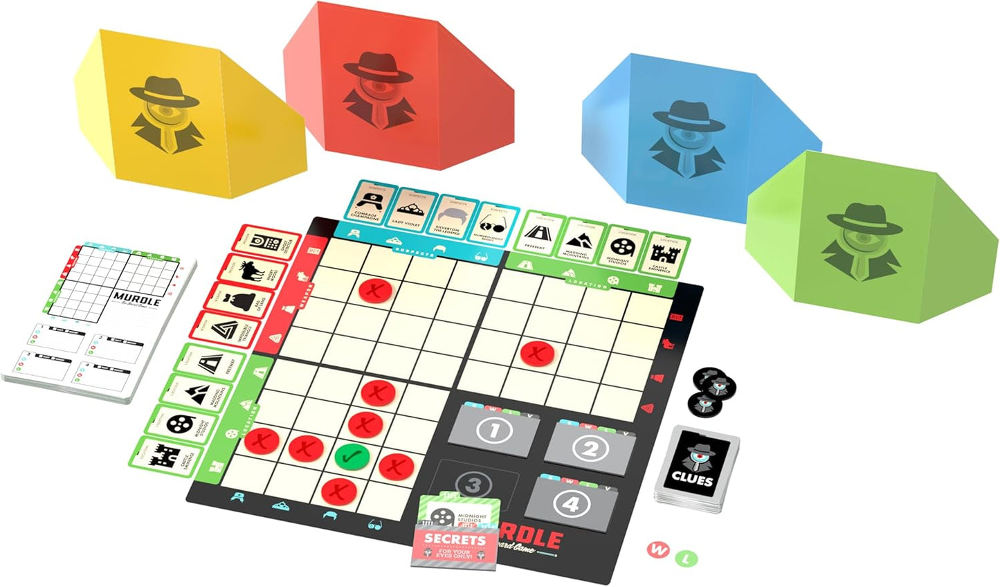 Endless Games Murdle Board Game | Based on the Crime Puzzle Book | Murder Mystery Game for 2-4 Players, Ages 12+