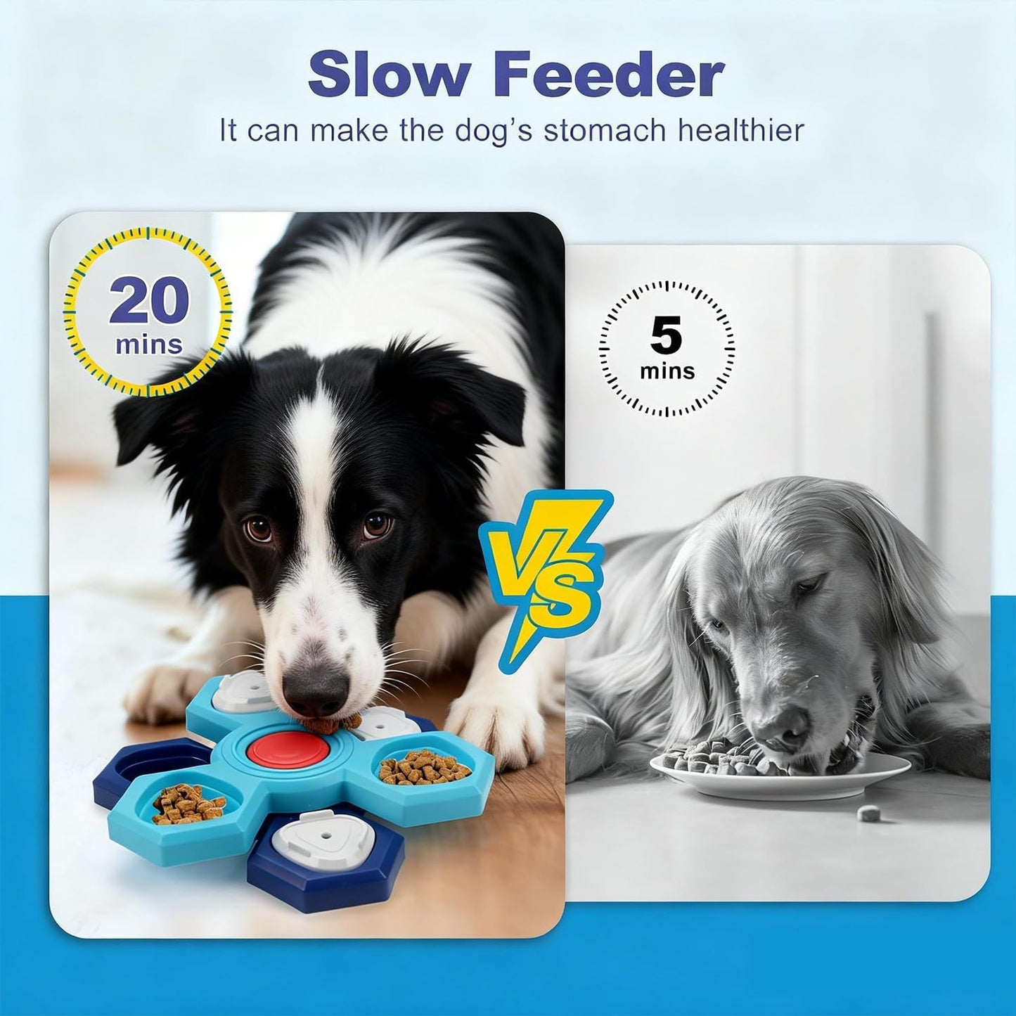 Dog Slow Feeder - Interactive Dog Food Puzzle Toy, Treat Maze Game for Dogs & Cats, Mental Stimulation & Boredom Relief, Adjustable Difficulty Pet Enrichment Toy (Four Layers)