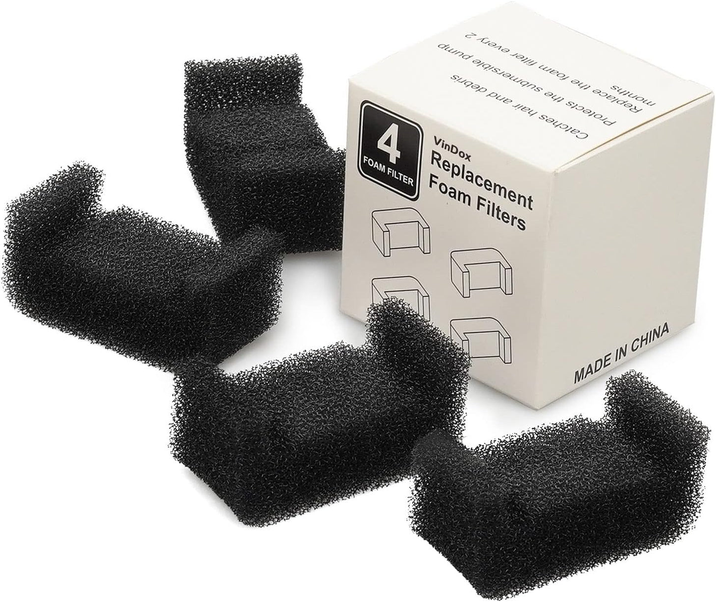 4-Pack Sponge Filters for Cat Fountain Replacement Foam Filter Pre Filter Foams for Pet Dog Drinking Fountains Pre Filter Foam Sponge