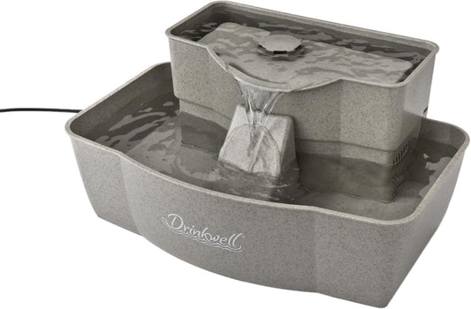 PetSafe Drinkwell Multi-Tier Pet Fountain - Encourages Hydration for Cats & Dogs - Large-Capacity Waterer - Double Tier - Filtered Fountain with Carbon Filter - 100 oz Water Capacity