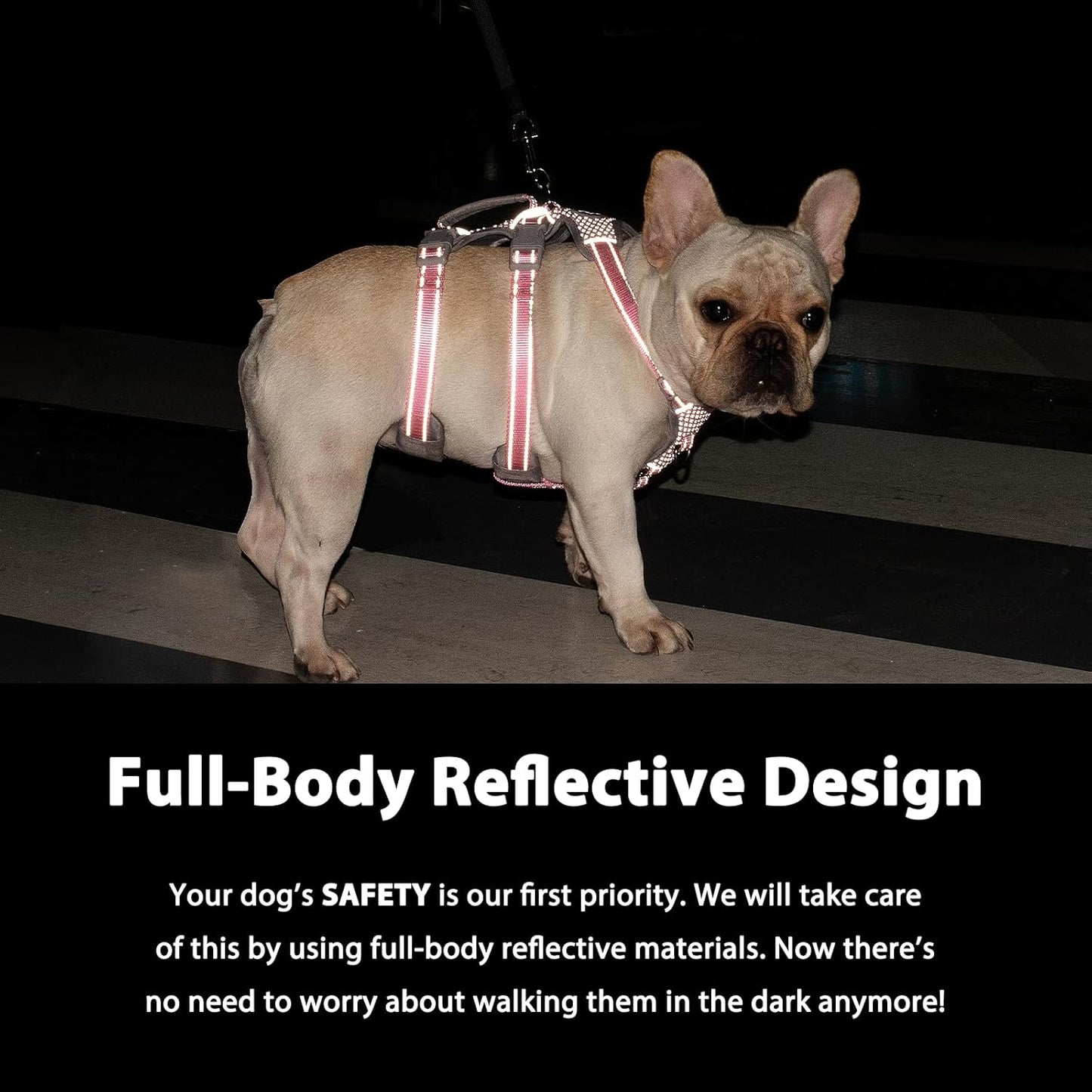Huntboo Escape Proof Dog Harness, Secure Dog Harness No Escape,Fully Reflective Harness with Handle,Breathable,Durable,Adjustable Vest for Small Dogs Walking,Training & Running Gear(Lavender Purple,S)