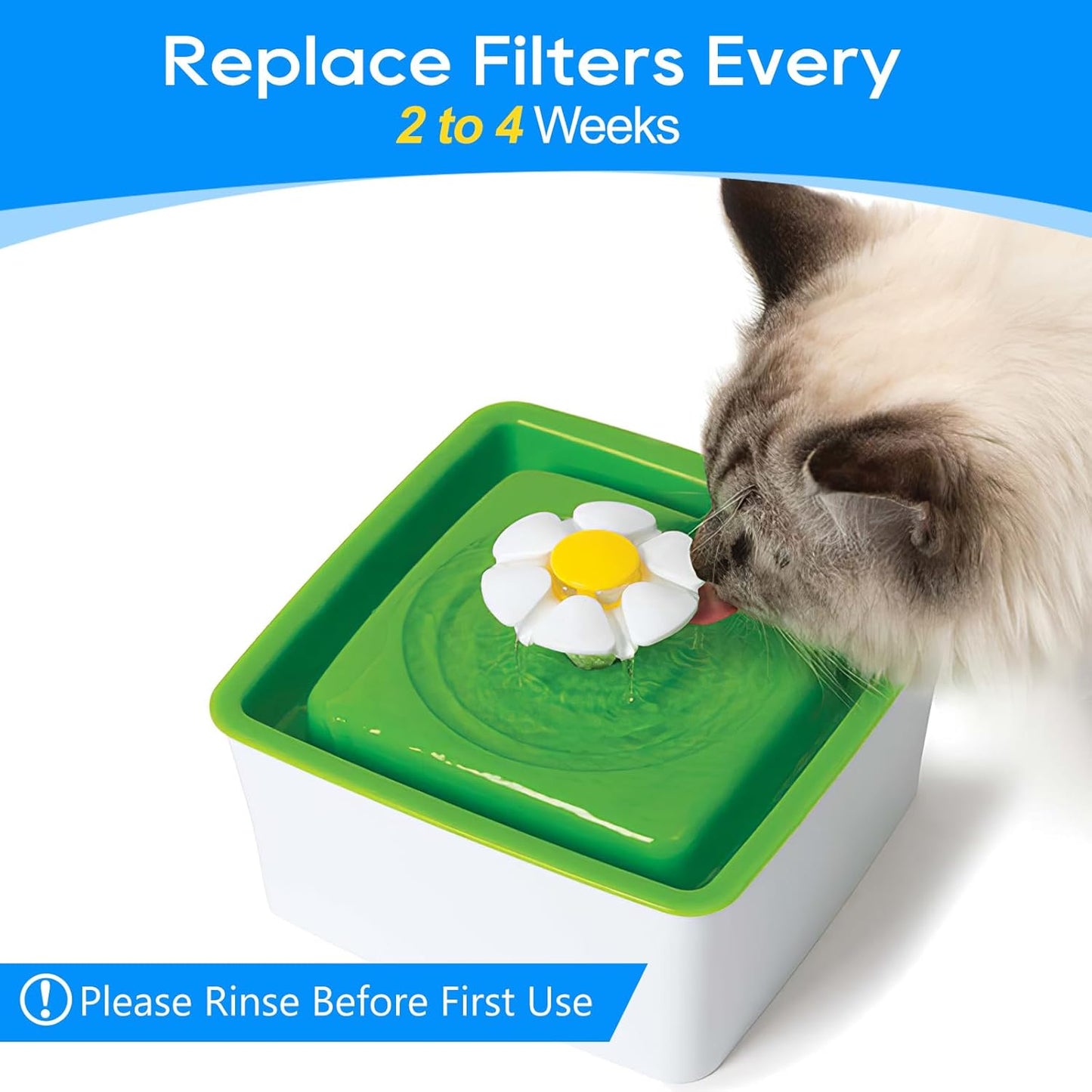 Cat Water Fountain Filter Fit for Premier Pet Fountain Filters Replacement, Pet Fountain Filter Replacement Compatible with Petsafe Aqua Fountain Aqua Cube, Aqua Falls & Current Fountain