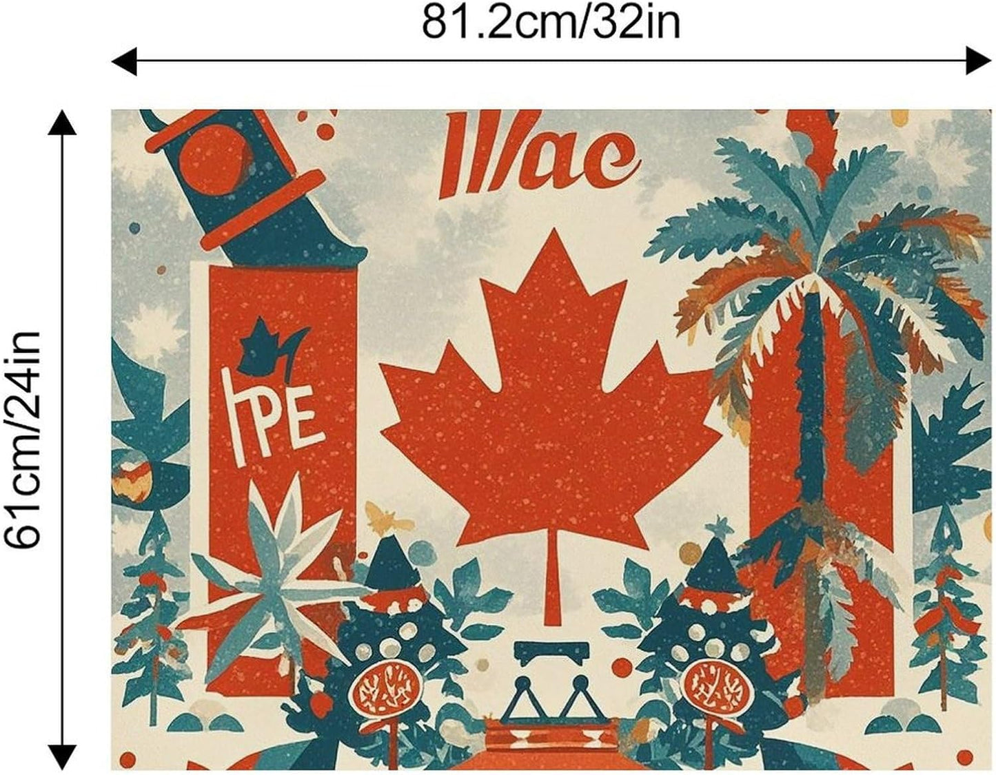 Dog Food Mat Pet Leather Tablecloth Retro Canada Flag Pet Feeding Mat Anti-Slip Dog Bowl Mats Absorbent Pet Placemats for Dogs Protect Floor Dogs Pad for Food and Water
