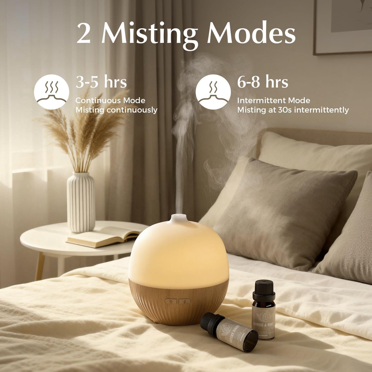 ARVIDSSON Essential Oil Diffuser, 100ml Small Aromatherapy Diffuser with Mood Light, Ultrasonic Oil Diffusers for Home, Mini Diffuser for Essential Oils, Gift for Women