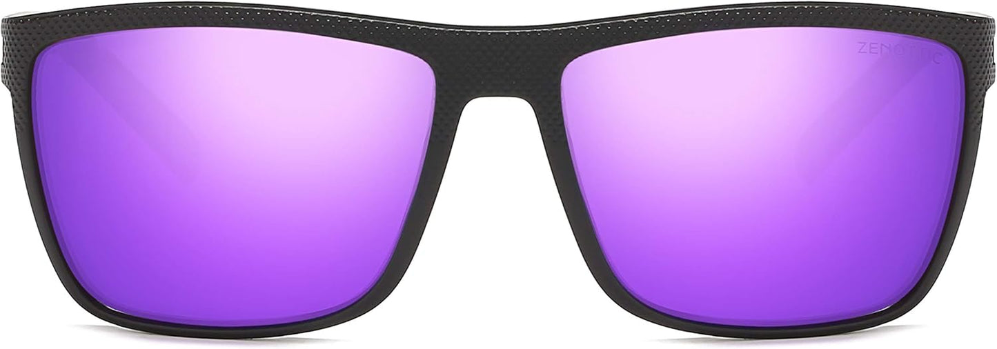 ZENOTTIC Polarized Sunglasses for Men Lightweight TR90 Frame UV400 Protection Square Sun Glasses