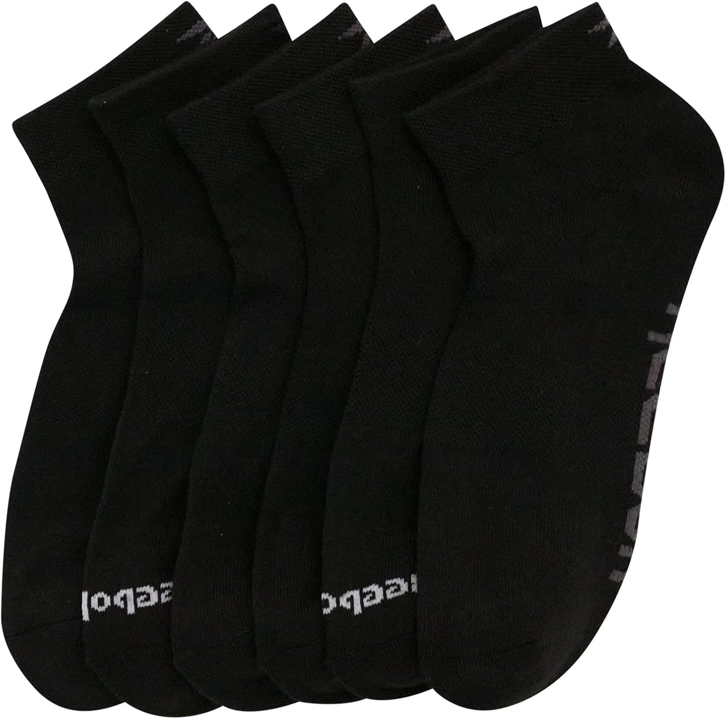 Reebok Mens Quarter Socks - 6 Pack Moisture Wicking Performance Stretch Athletic Ankle Socks for Men (Sizes: 6-12.5)