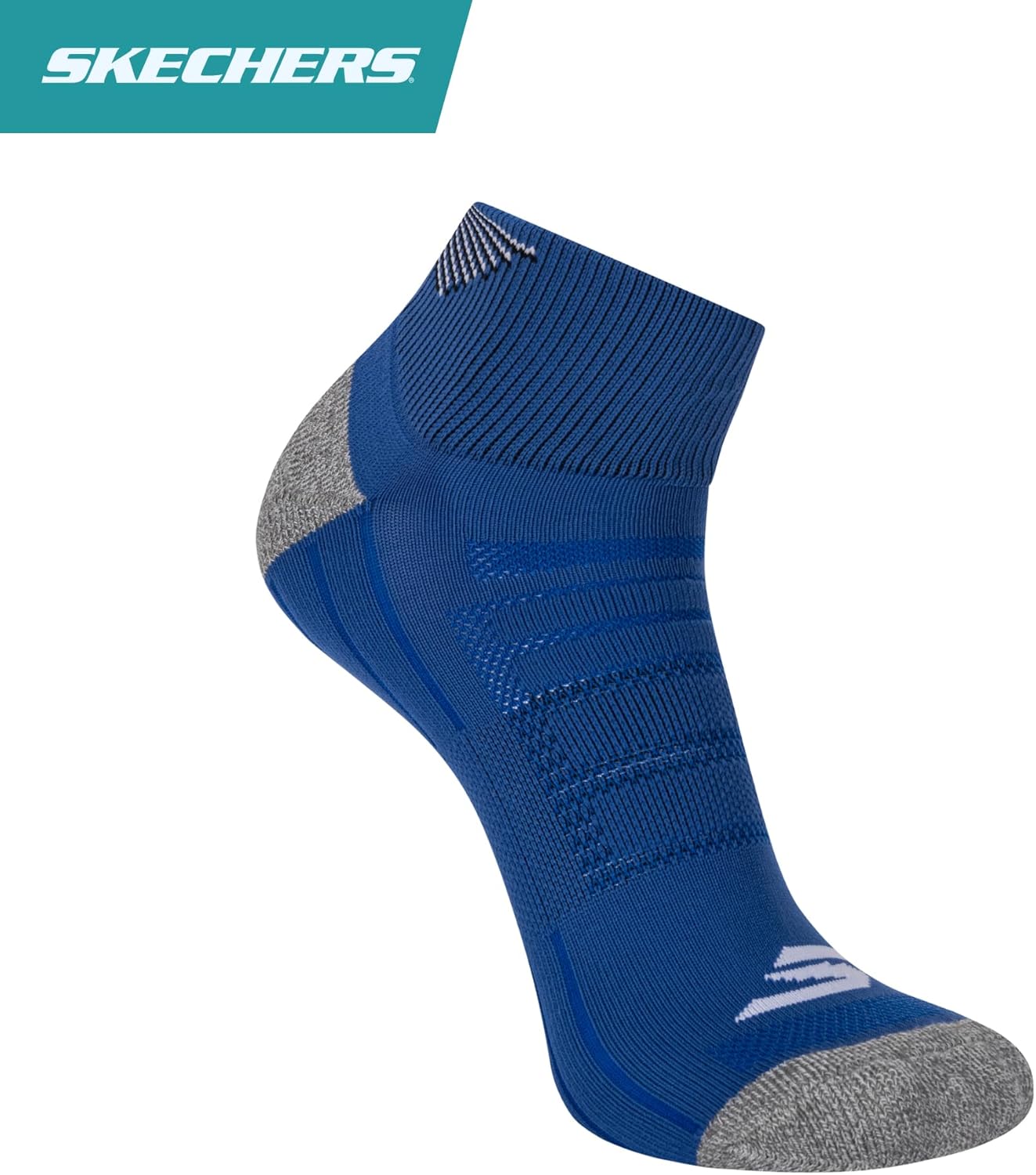 Skechers Men's 3-pack Performance Golf Quarter Crew Socks, Odor Control & Mesh Ventilation