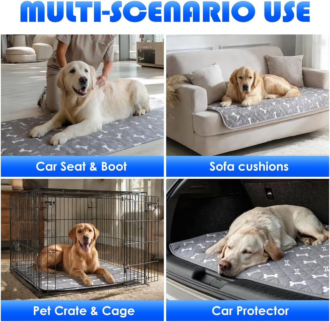 Puppy Pee Pads for Dogs Reusable Puppy Pads with Pheromones Durable 4-Layer Leak-Proof Training Mats with Non-Slip Bottom Pet Training Pads for Home & Travel-M
