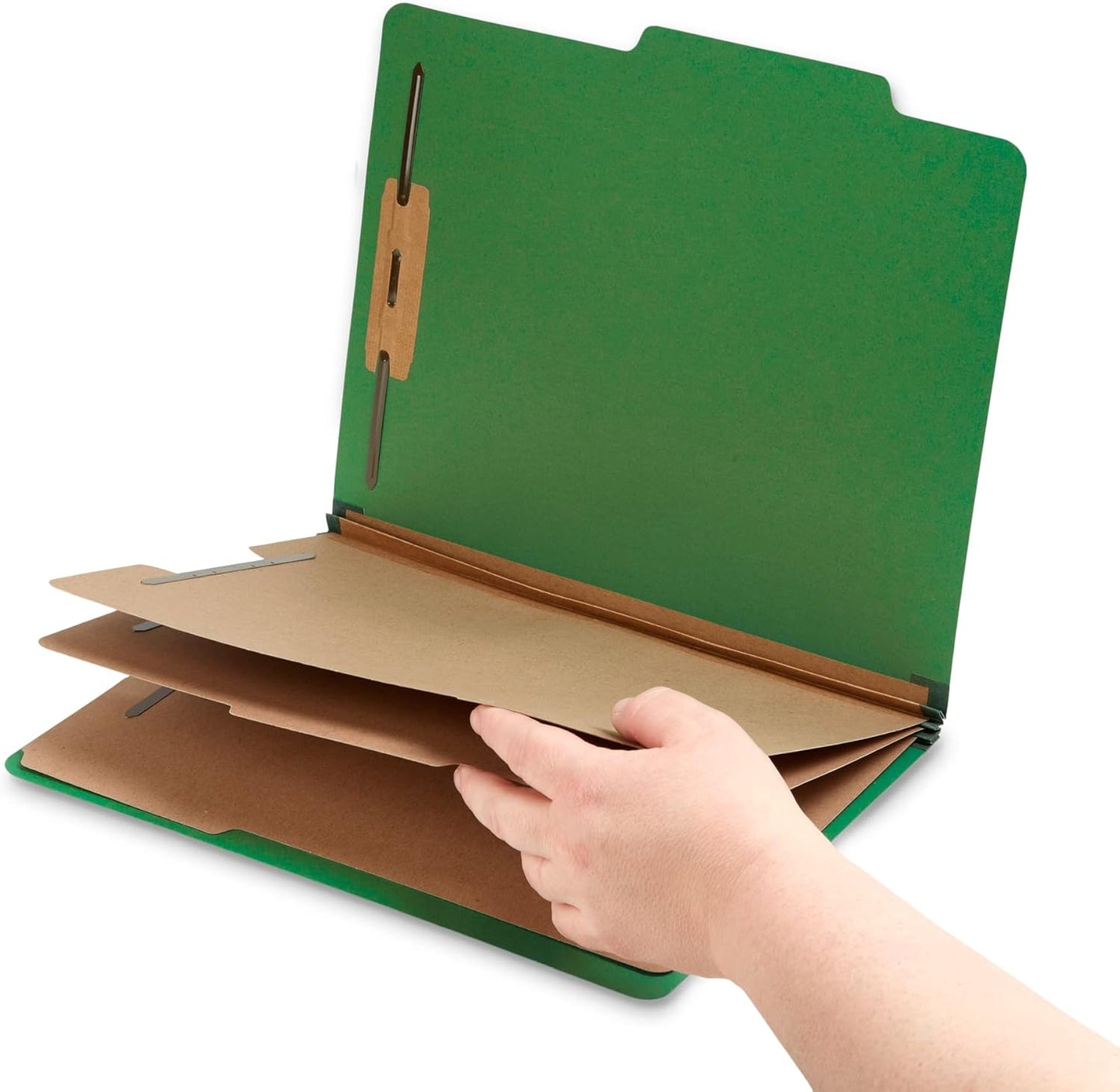 Blue Summit Supplies Green Classification Folders, 3 Dividers, Letter Size with 2 Inch Tyvek Expansions, Use for Organizing Medical Records & Client Files, 10 Pack