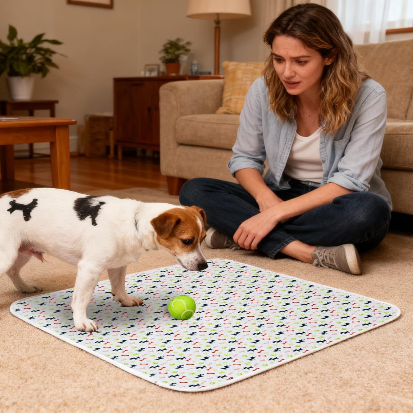 Reusable Washable Absorbent Pee Pads - Multi-Layer Moisture Barrier, 1 Pack Fast Absorbent Pet Training Mat for Housebreaking, Animal Care, Protective Sheet for Furniture and Floors