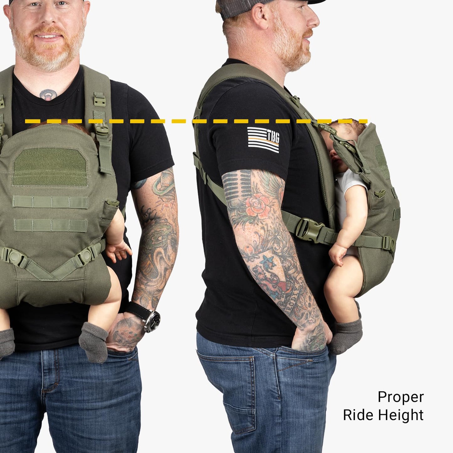 Tactical Baby Gear Tactical Baby Carrier for Dads – Ergonomic, Hip Healthy & Comfortable for Infants and Toddlers (8–33 lbs) (Ranger Green)