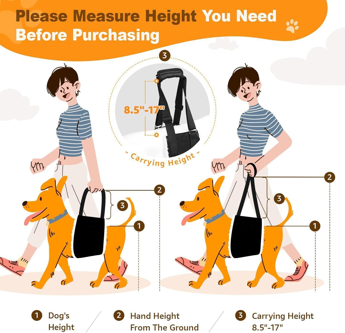 Adjustable Dog Lift Harness – Rear Leg Support Sling for Large Dogs | Mobility Aid for Senior, Injured & Post-Surgery Pets, ACL Surgery Dogs | Soft, Durable & Comfortable
