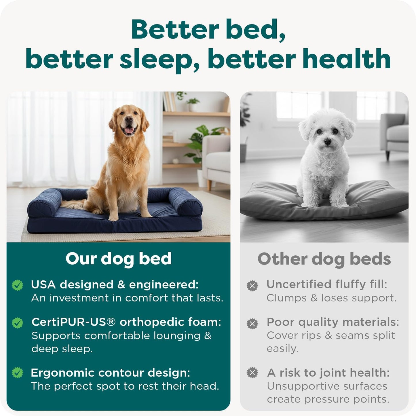 FurHaven Classic Sofa Orthopedic Dog Bed for Large Dogs with Egg Crate with a Solid Orthopedic Foam Base for Joint Support, Removable Washable Cover, Large, Quilted Sofa, Navy (Blue)