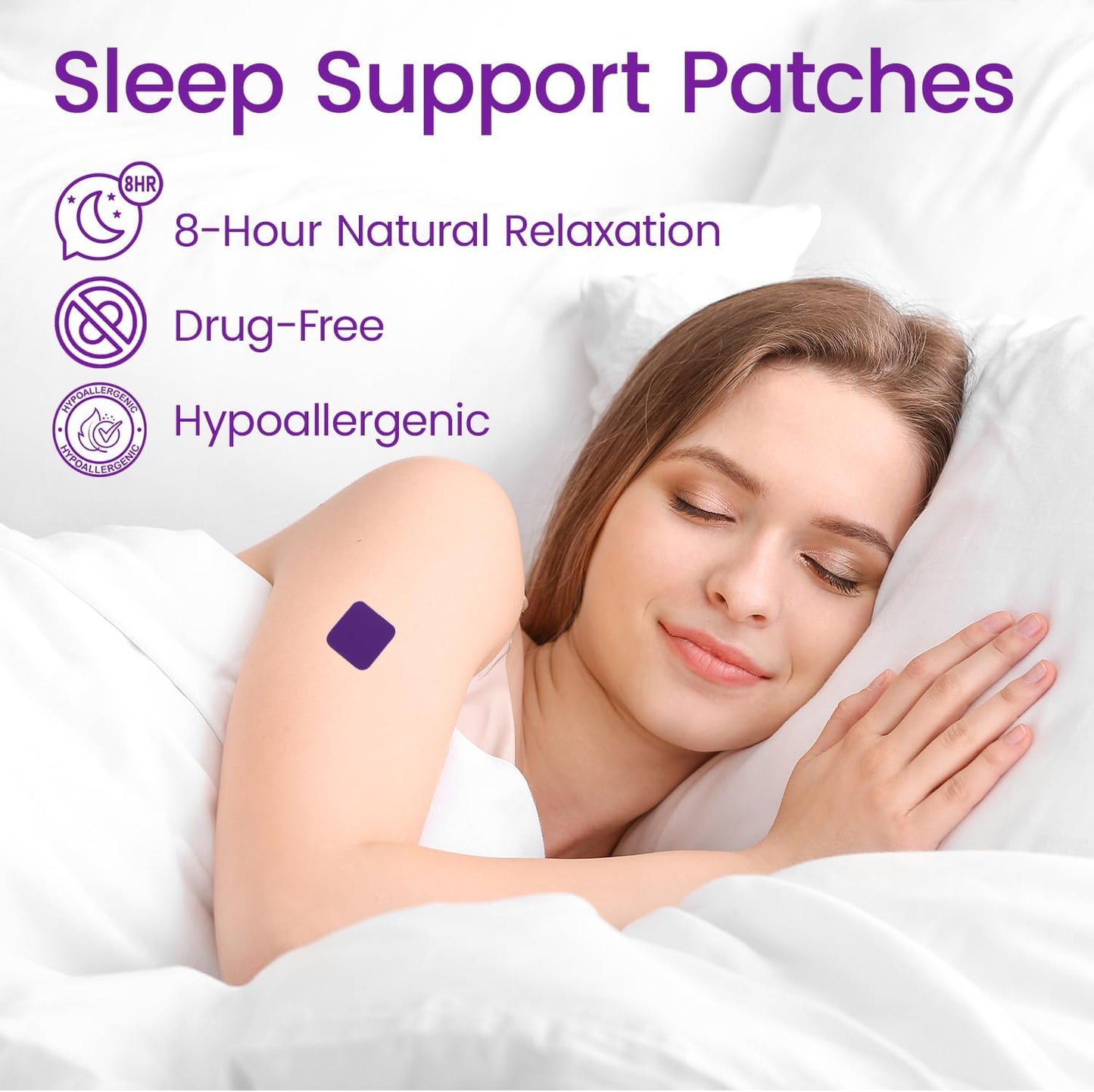 Scosvvi Sleep Patches for Adults: Extra Strength Plant-Based Sleep Aid with Lavender & Chamomile - Non-Habit Forming Nighttime Patch for Relaxation & Restful Sleep - 8-Hour Time Release - 60PCS