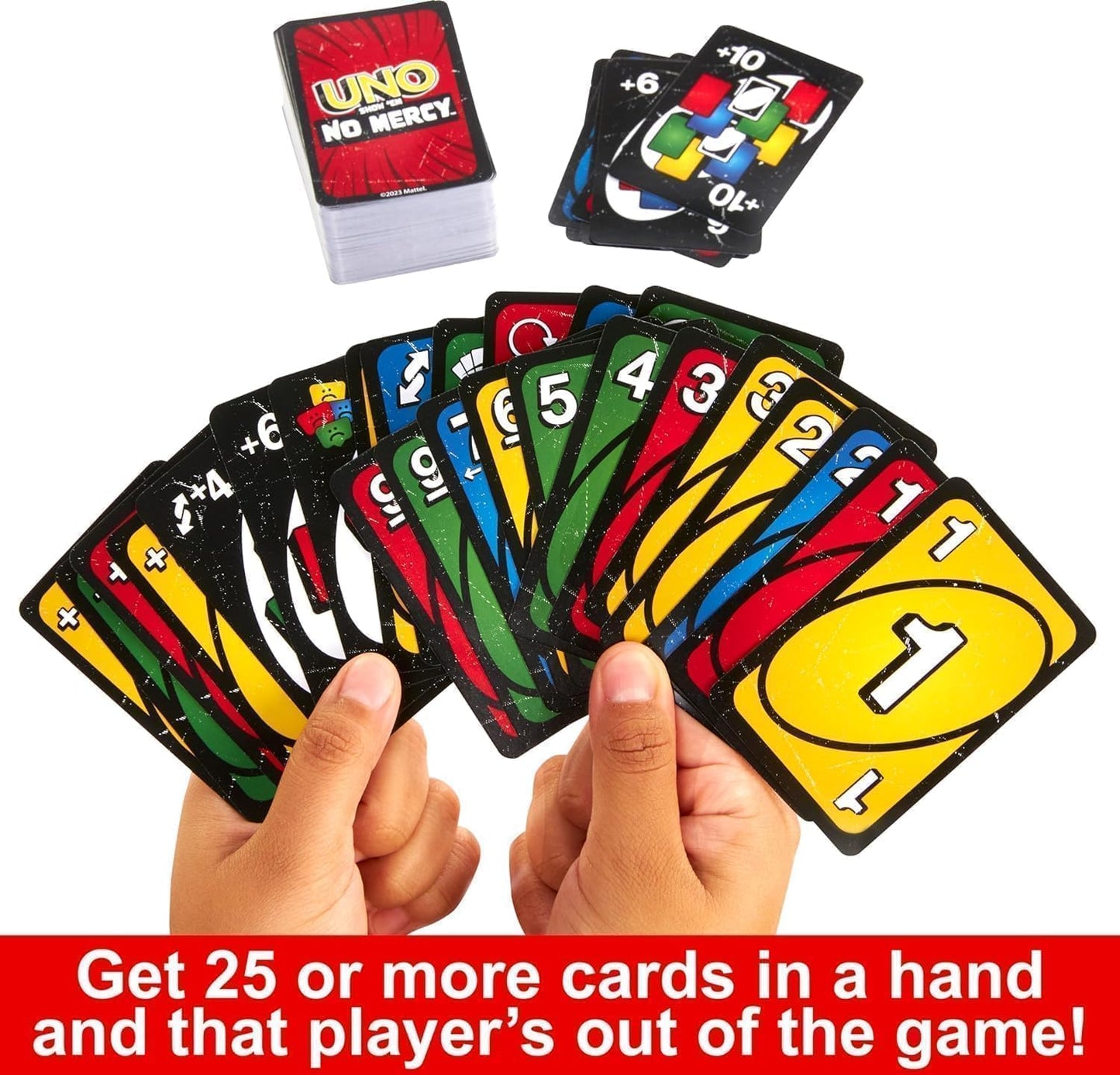 Mattel Uno No Mercy, Uno and Flip Card Game, Combo Pack of 3