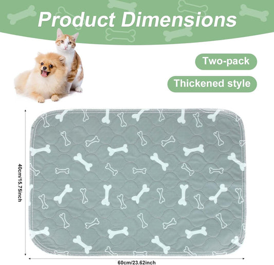 2pcs Pet Pads with Pheromones, 60x40cm/23.62x15.75in Reusable Washable Thickened Puppy Pee Pads for Dogs & Cats Leak-Proof & Anti-Slip Absorbent Pet Training Mat Supplies