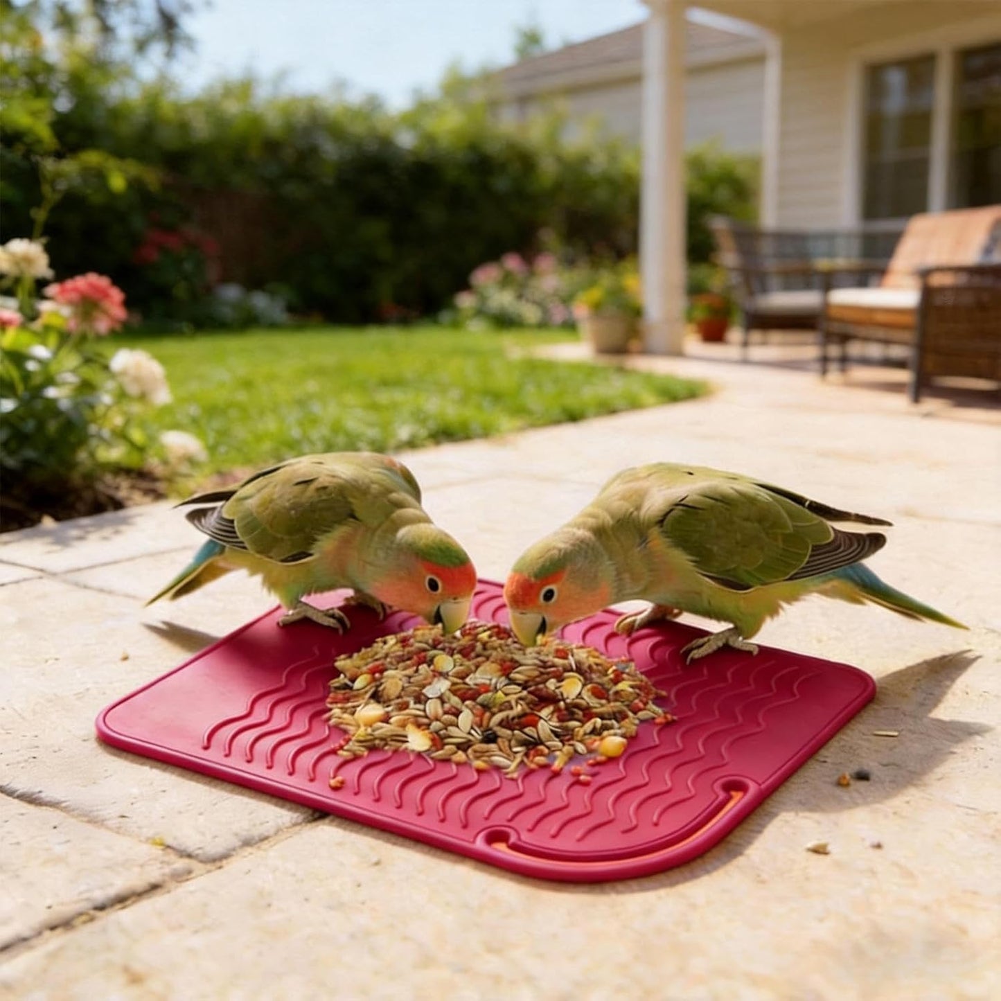 Bird Feeder - Silicone Slow Feeding Puzzle, Interactive Foraging Activity Toy with Soft Flexible Material, Mental Stimulation Chew Design, Ideal for Parakeet Cockatiel Conure Cage Play