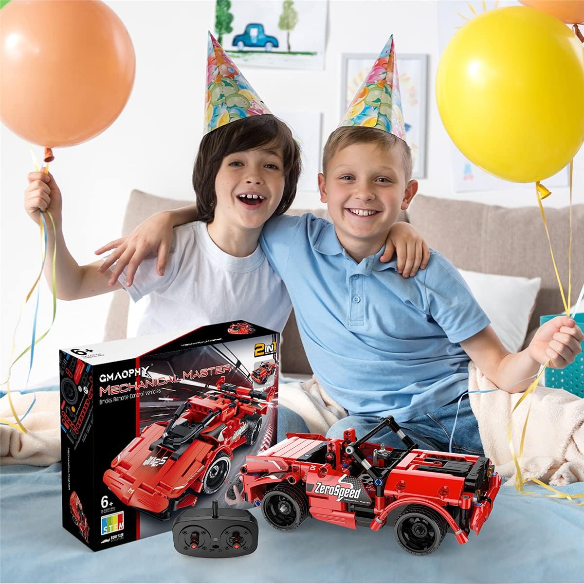 GMAOPHY STEM Building Toys for Kids Age 5 6 7 8 9 10 11 12 Years Old, 2 in 1 Remote Control Racer Car Engineering Kits, Early Learning Building Blocks, Christmas Birthday Gift for Boys Girls Age 8-12