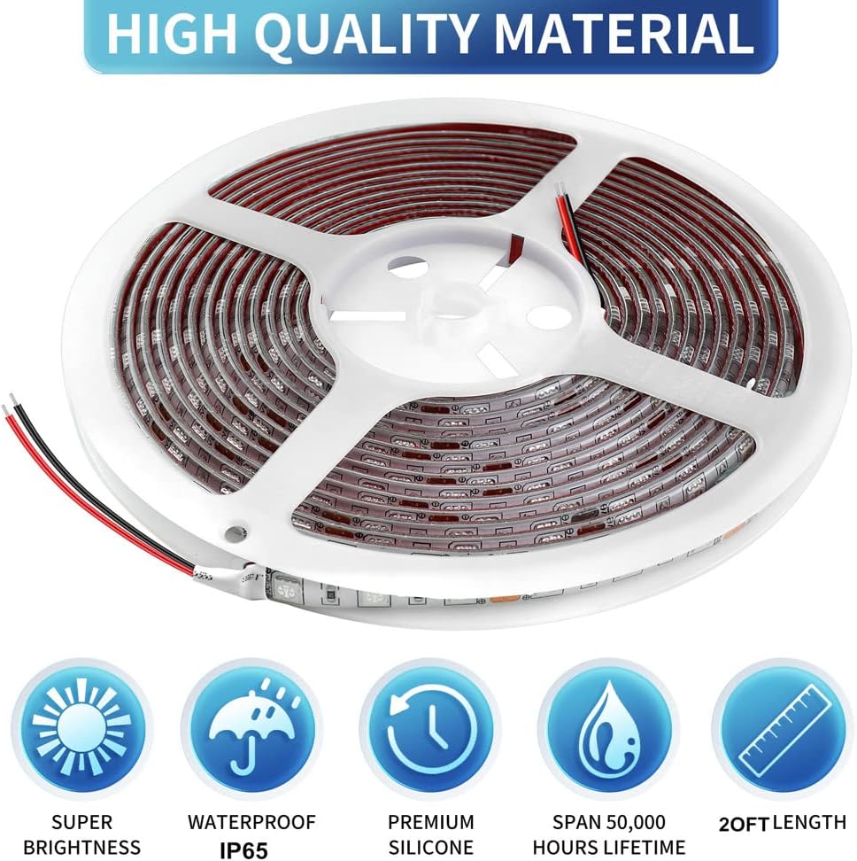 RV Awning Led Lights,12V 20FT Camper Awning Lights for Camper Motorhome Travel Trailer Concession Stands Food Trucks, Waterproof RV Exterior Underglow Light Strip for Party BBQ