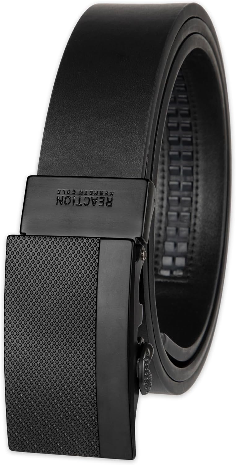 Kenneth Cole REACTION Men's Perfect Fit Adjustable Belt – Track Lock and Compression Buckle Styles