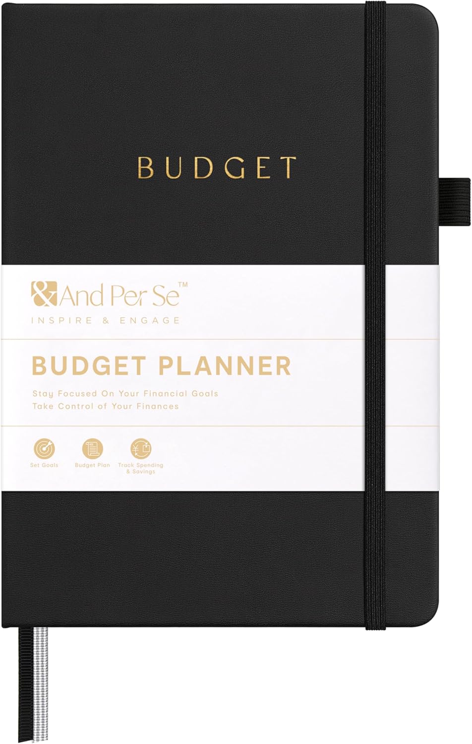 And Per Se Budget Planner, Monthly Budget Notebook with Expense Tracker, Undated Financial Planner & Bill Organizer Book - A5 Size, Hardcover (Black)