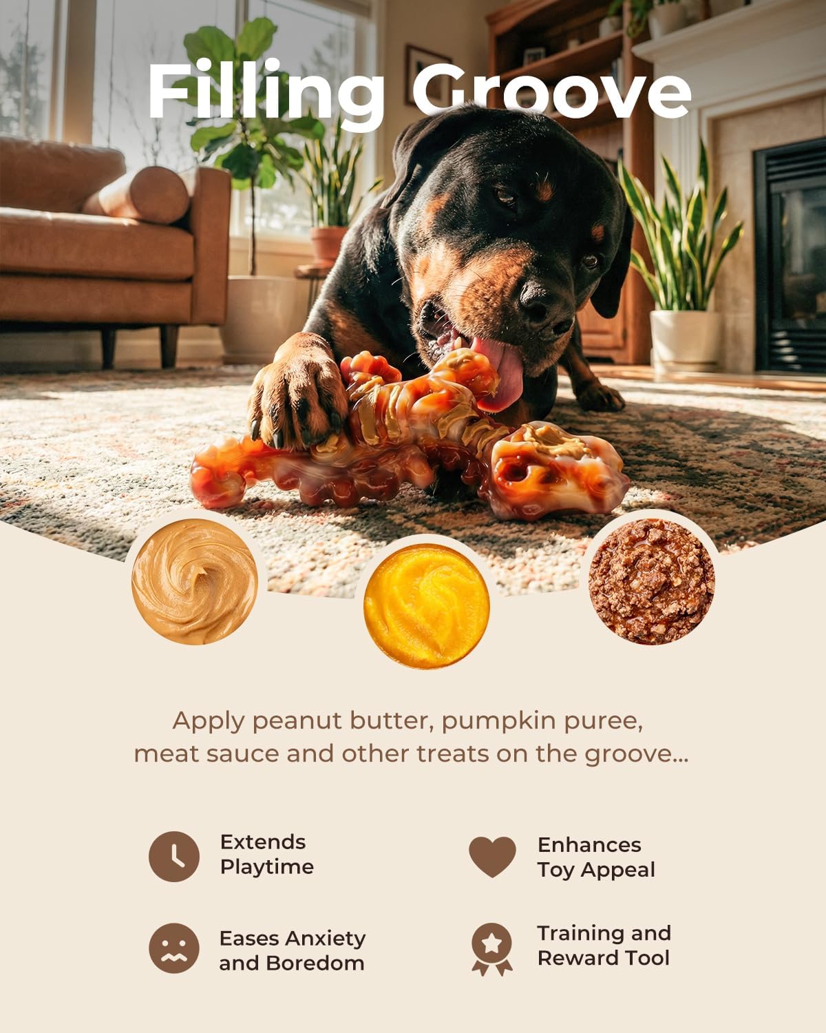2 Pack Indestructible Dog Toys for Aggressive Chewers: Ultra-Dense Nylon, Bacon Flavor Chew Bones, Heavy Duty Tough Toys for Large Dogs 20-90 lbs, Long Lasting & Keep Them Busy