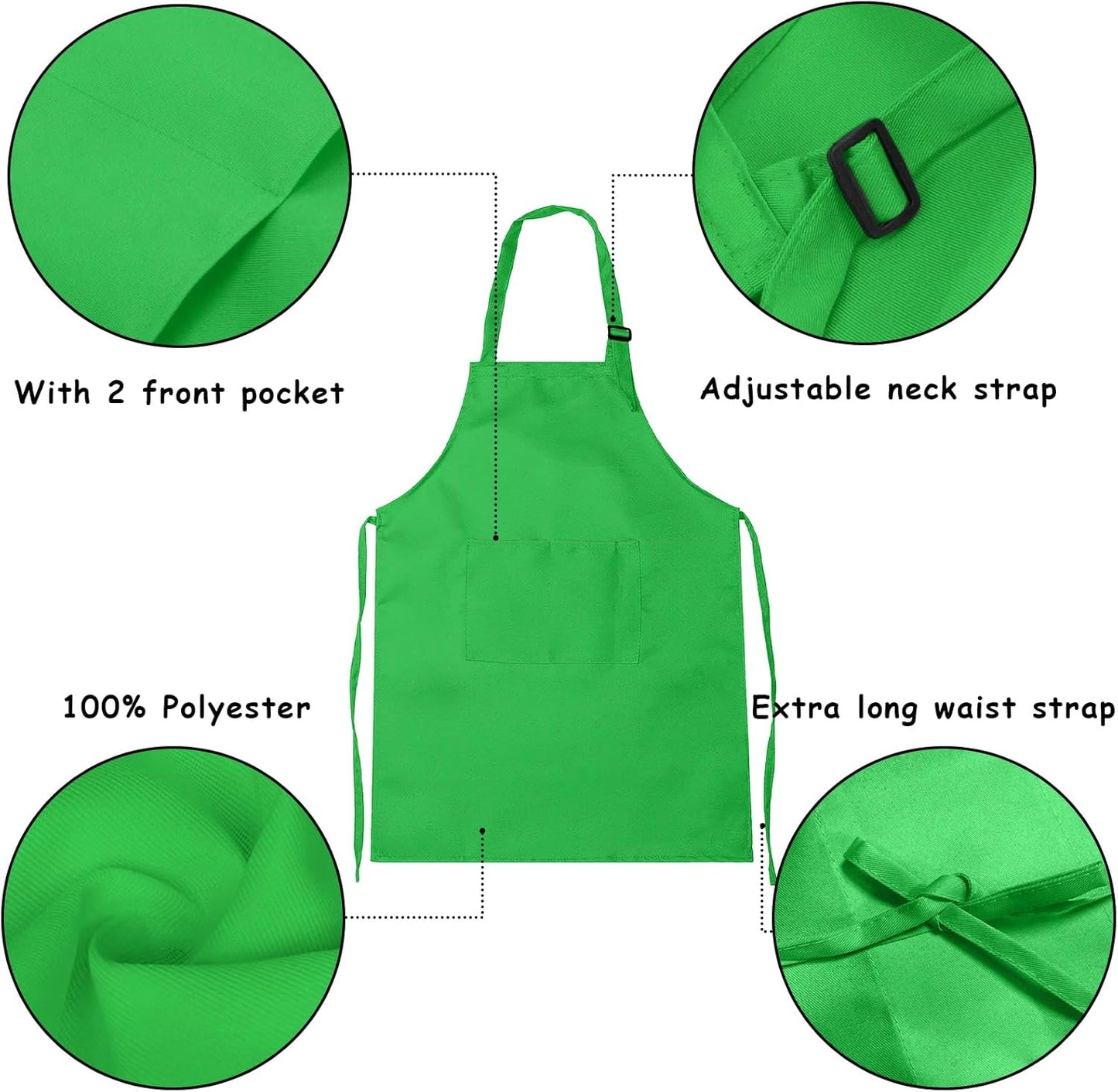 2Pcs Kids Aprons Children Artists Aprons with Pockets Adjustable Chef Aprons for Cooking Kitchen Backing Painting