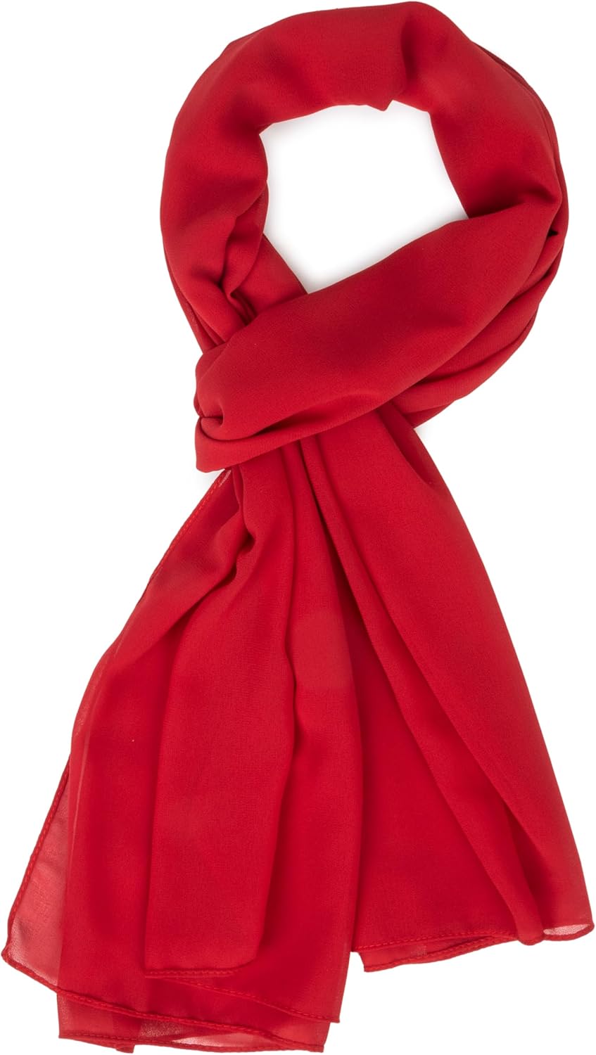 INOGIH Chiffon Scarf Sheer Wrap for Women Lightweight Soft Summer Silky Scarf for Wedding Evening Dresses Dating Travel